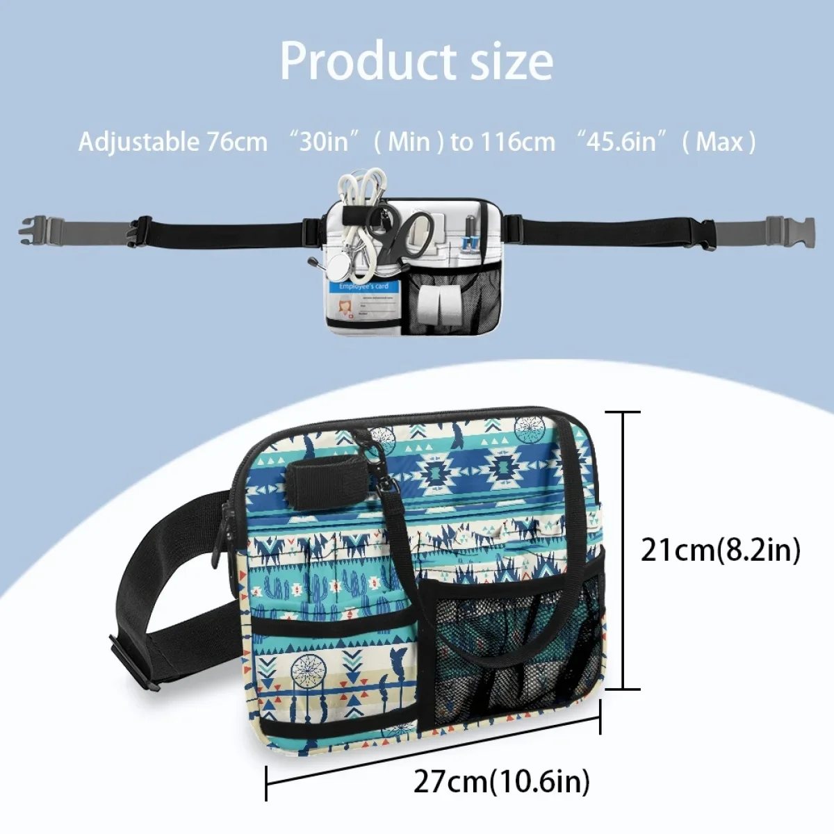 Vintage Tribal Etnisch Designer Nurse Fanny Pack Vrouwelijke Verpleegkundige Gereedschapstassen Multi Compartiment Utility Heuptas Meerdere Zakzak