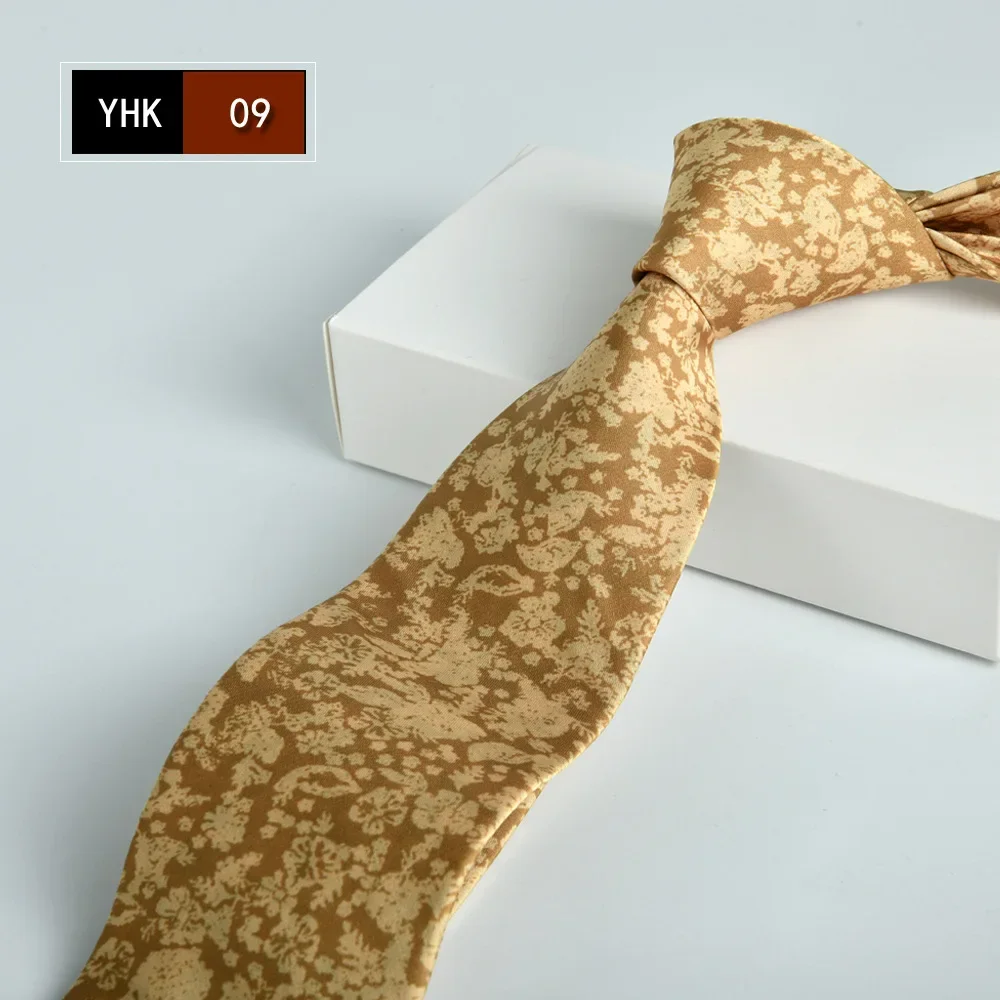 

2026 Men's Fashion Necktie Professional Business Casual Retro Hand-Printed Floral Trendy 7cm New Arrival