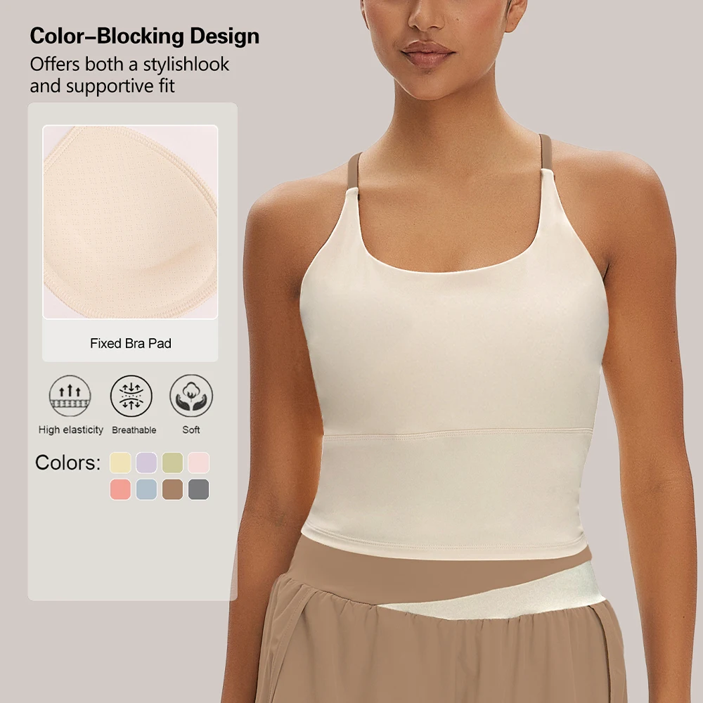 

Women's 'Naked-Feel' High-Stretch Summer Sports Bra Top - Running Vest Yoga & Fitness Camisole
