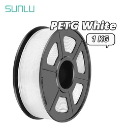 SUNLU-PETG Filamento de impressora 3D, dureza suave, não tóxico, ecológico, arranjado, sem nós, sem bolha, 1,75mm, 1kg, 2,2 lbs