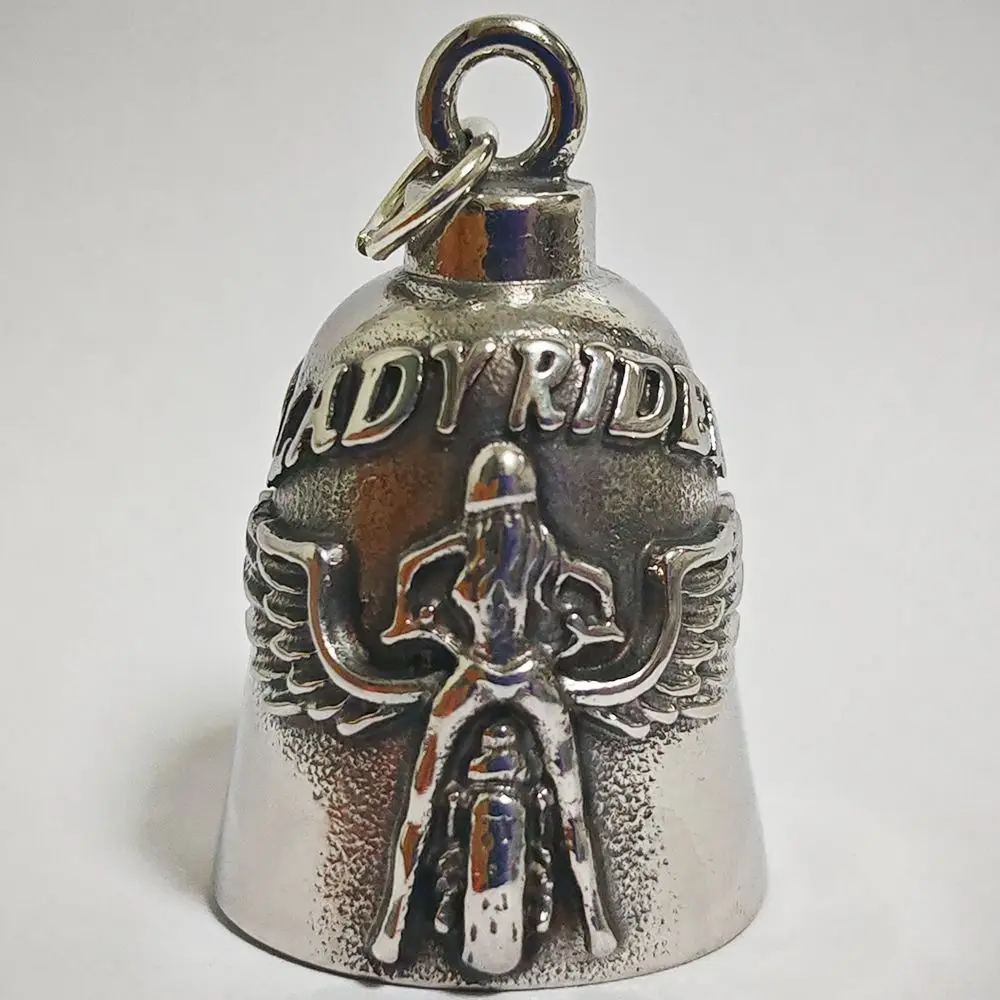 Small Size Lady Rider Motorcycle Guardian Bell Pendant Elegant Evil Spirit Trap Bell Exquisite Lightweight Biker Good Luck Charm