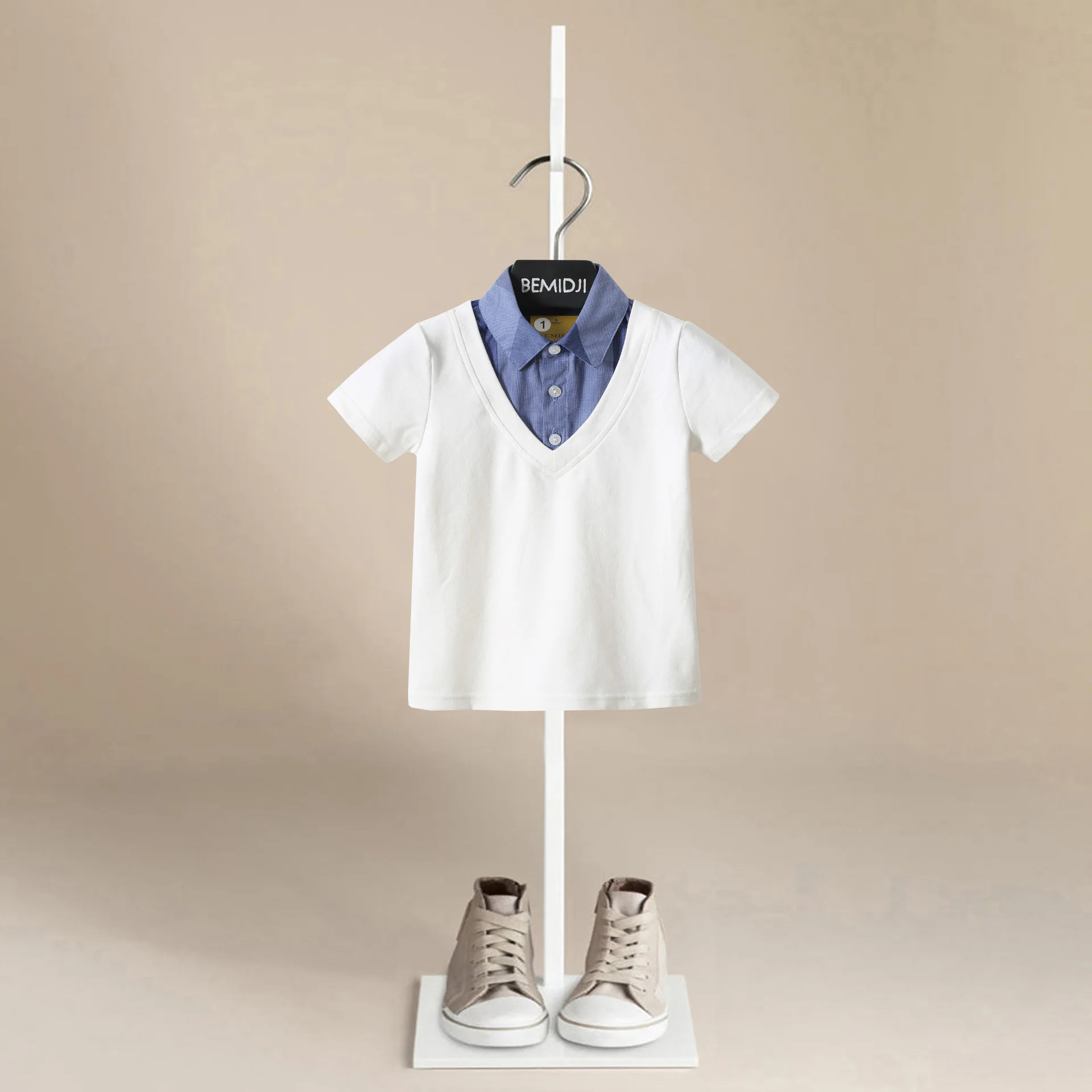 Summer Baby Boys Clothes Shirt Short Sleeve Tee Tops Fashion Toddler Children Sport  Shirts Little Kids Outfits Fake Two