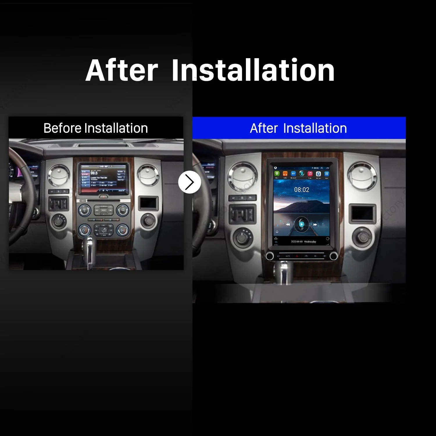 12.3Inch Android 14 CarPlay For Ford F1350 Raptor 2012-2016 Car Radio Multimedia Player GPS Navi Vertical Touch Screen Head Unit