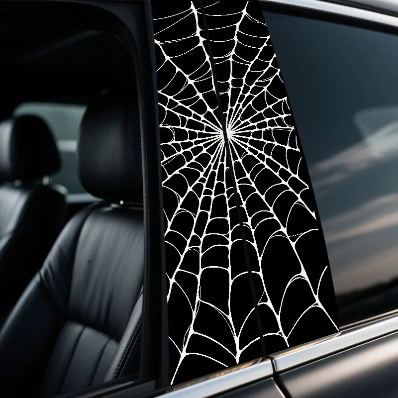 

2 pieces of Spider Web Car Stickers Car B-pillar Self-adhesive Paper DIY Creative Car Center Pillar Stickers