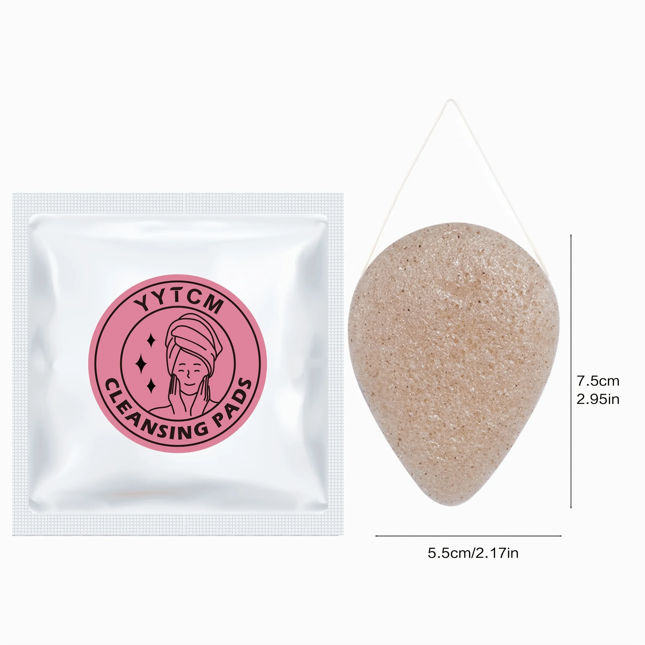 Walnut Seed Konjac Face Sponge, Natural Cleansing Puff for Face, Makeup Removal, and Soft Facial Cleansing Tool view 4
