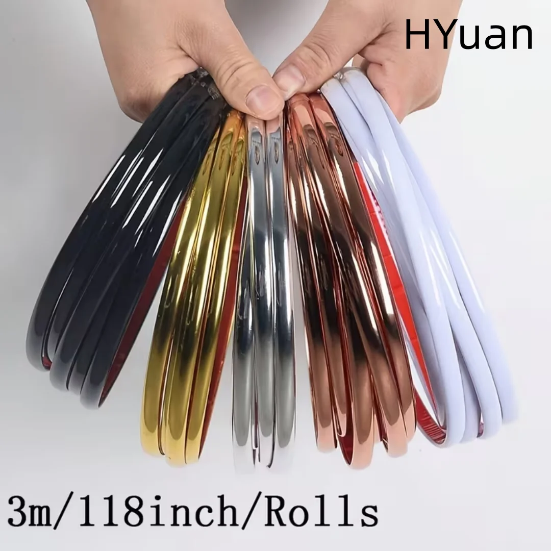 HYuan 1PC 3Meter/118.11In PVC self-adhesive single-layer decorative strip, ceiling wall, door window frame wall decorative strip