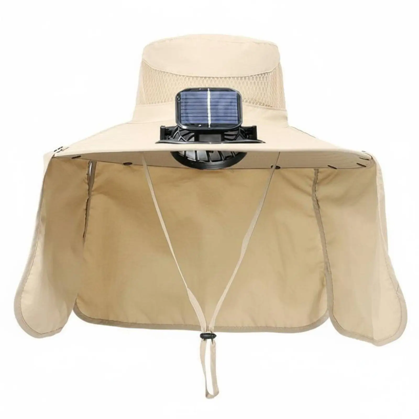 Neck Flap Sun Hat Cooling Solar Fan Hat Protection Outdoor Headwear for Men, Fishing, Hiking