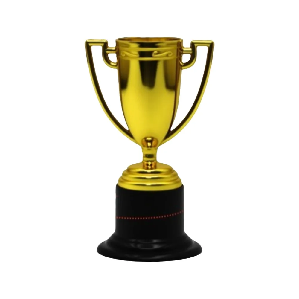 Gold Plated Gold Plated Trophies Plastic Material Small Size Plastic Trophy Set Mini Size Golden Color Mini Trophy Prize