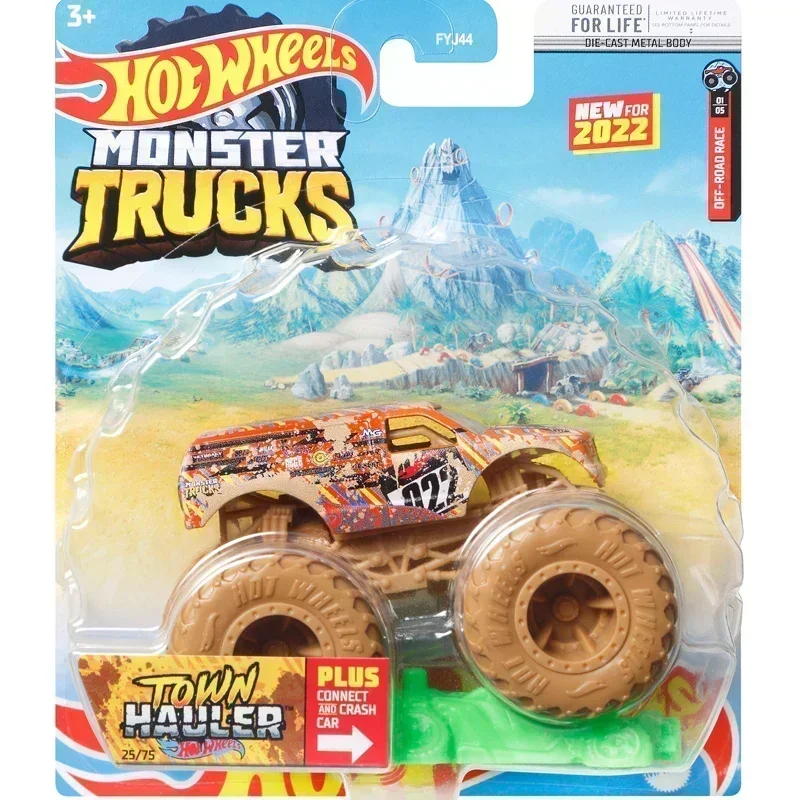 Oryginalny Hot Wheels samochód 1/64 Monster Truck Dargbus Bigfoot Mega Wrex Bone Sharker wąż zabawka gryzak dla chłopców kolekcja dla dzieci prezent