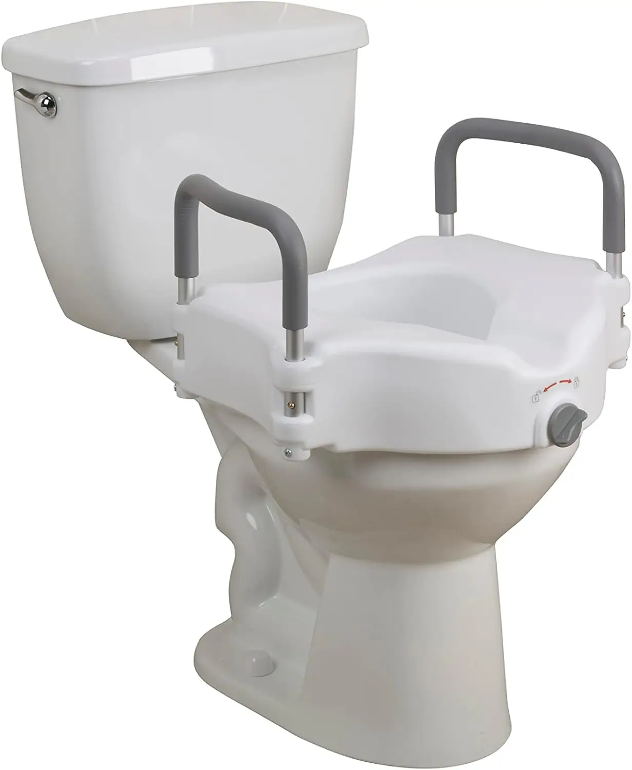 

2-in-1 Raised Toilet Seat with Removable Padded Arms, Standard Seat