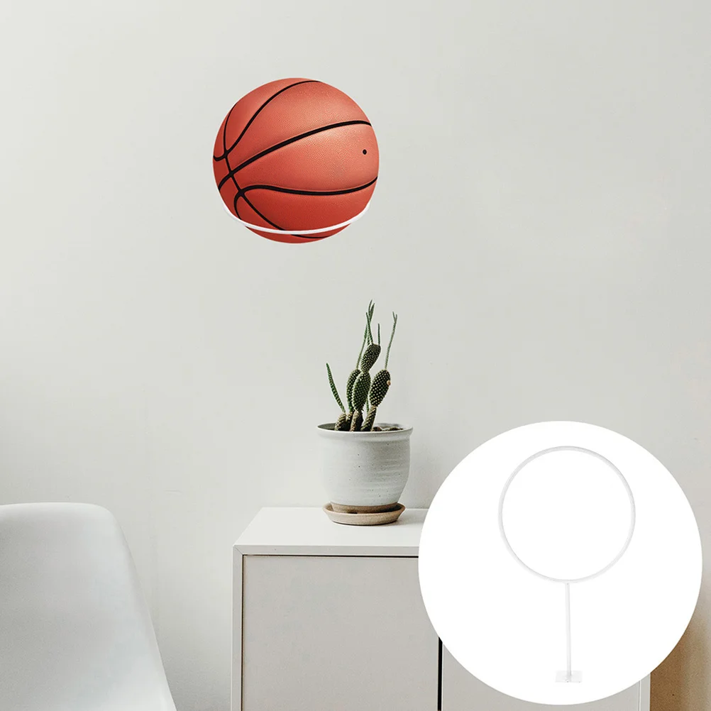 

4Pcs Wall-Mounted Basketball Football Display Rack Metal Ball Stand Stylish Organizer Space-Saving Sports Storage Holder