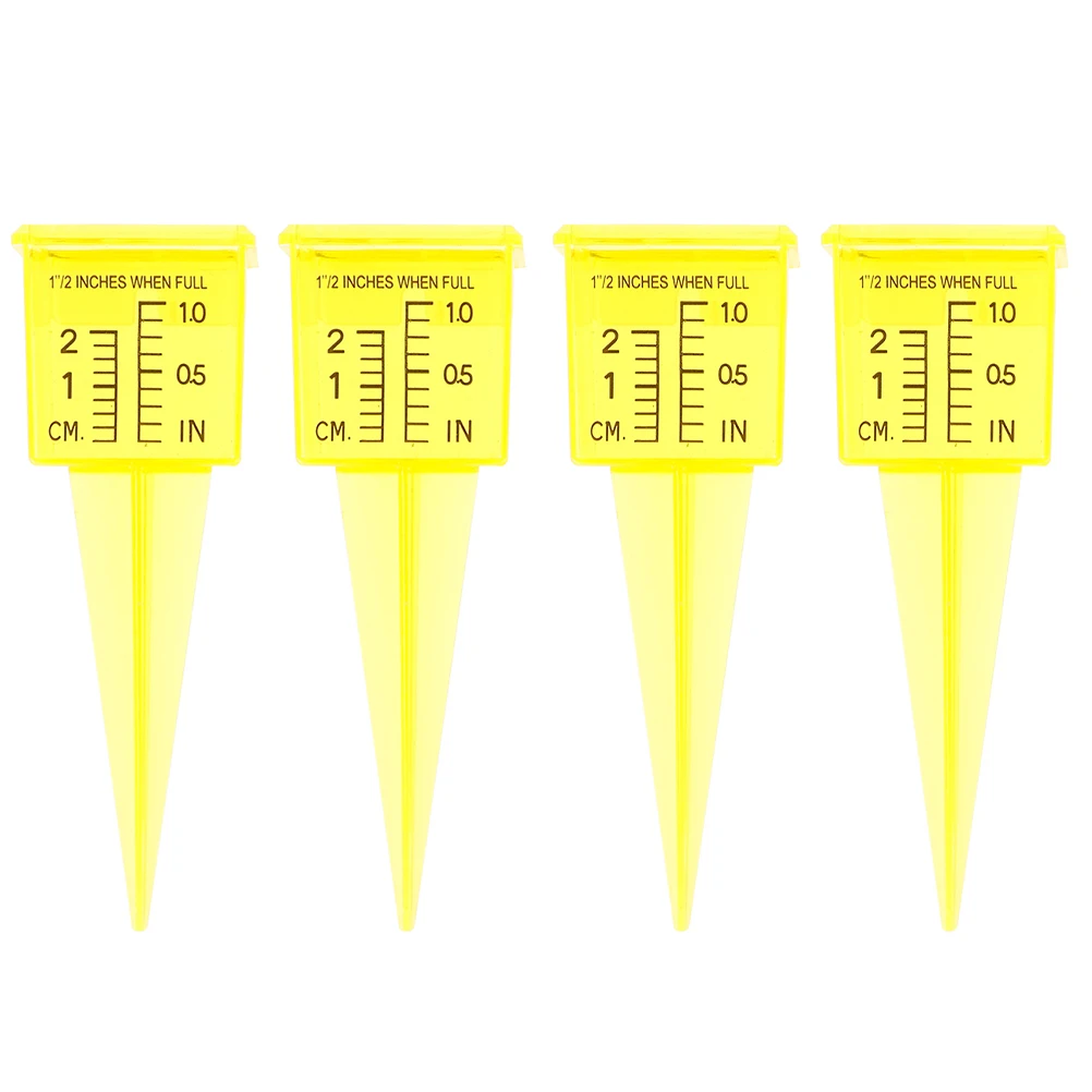 

4 Pcs Rain Gauge Measuring Cups Water Plastic Outdoors Nozzle Lawn Patio Deck Sprinkler Farming Device Container Accurate Scale