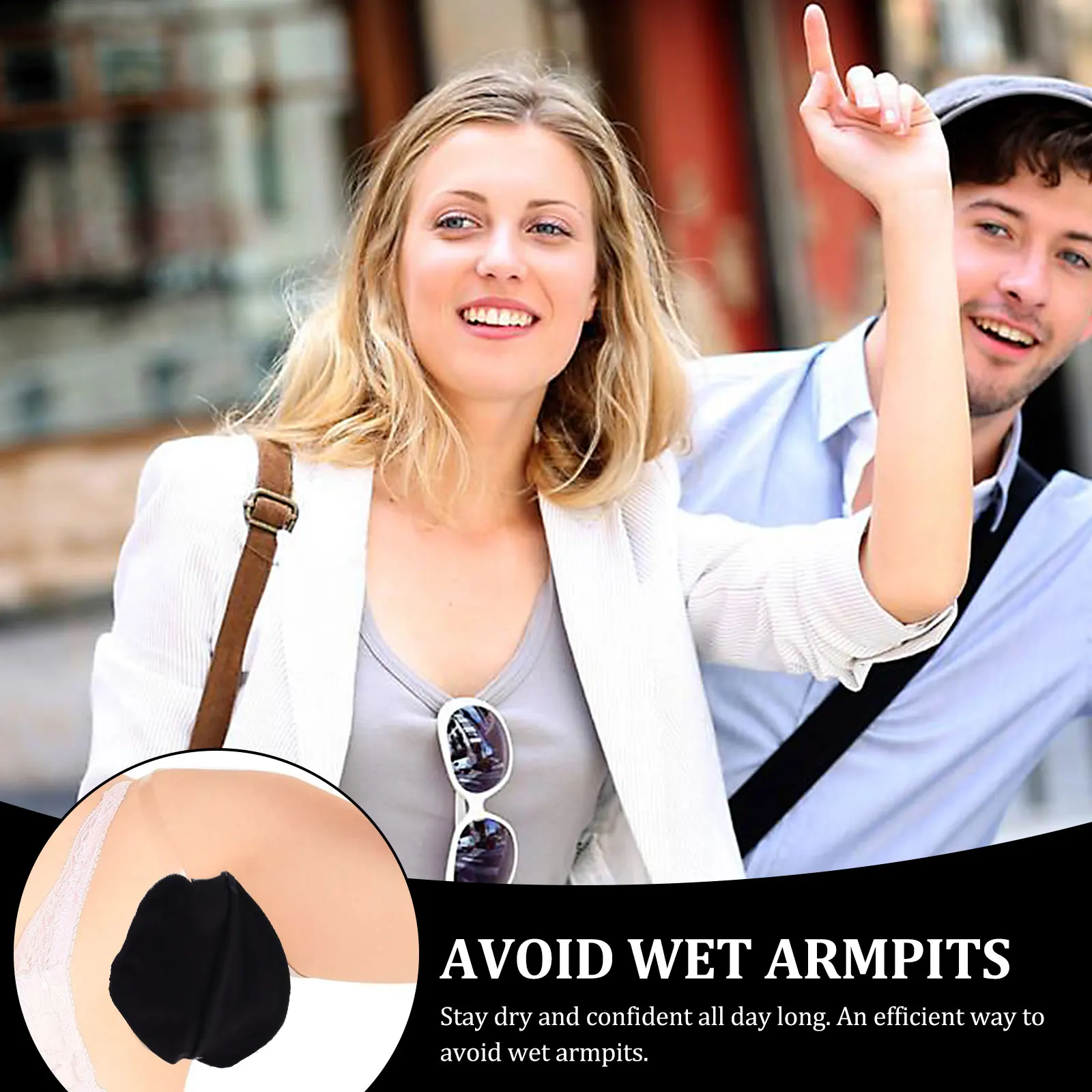 

Sweat Absorption Quick-drying Pad under Arm Underarm Pads Disposable Washable Armpit Black for Sweating Man