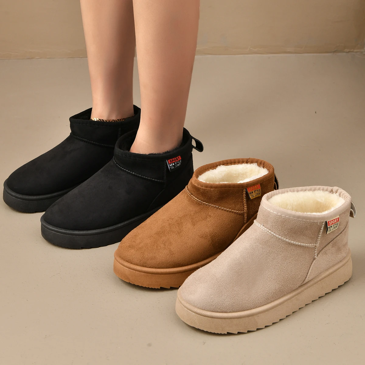 Fall/winter Trend Plus Velvet Skin-friendly Comfort Women's Snow Boots 2026 New Velvet Soft Set Foot Thick-soled Daily Bare Boot