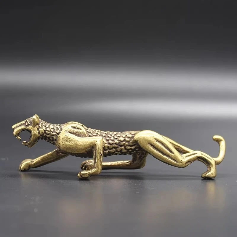 

Китайская латунная архаичная леопардовая маленькая статуя