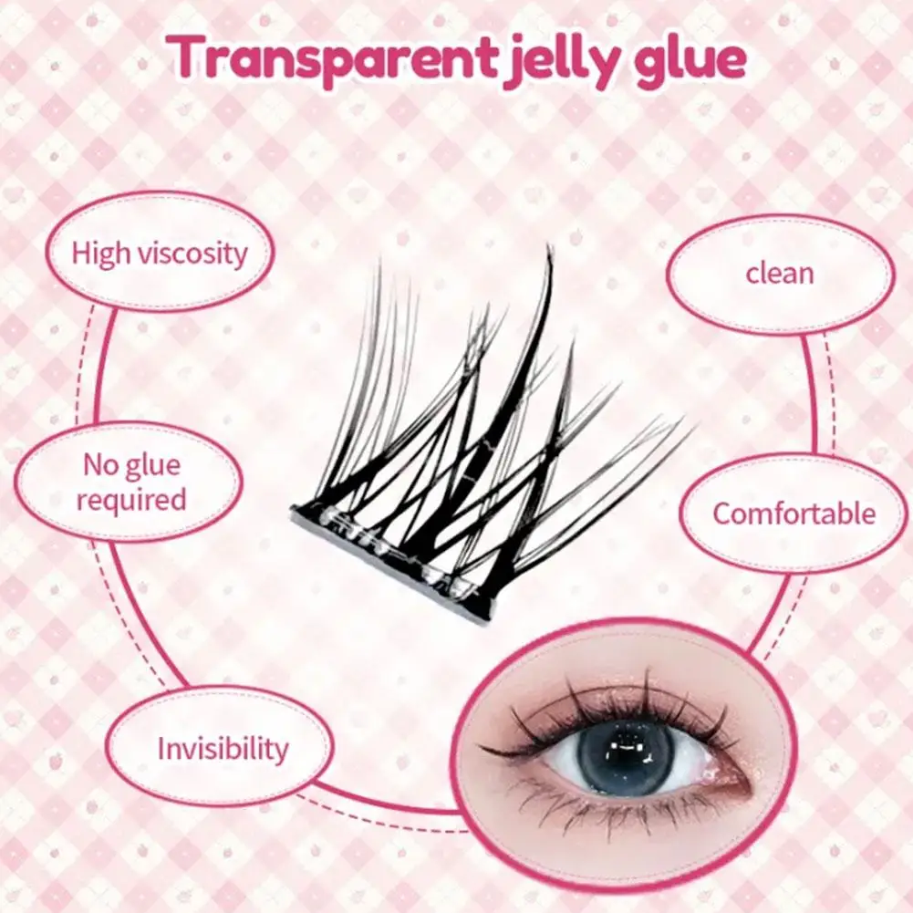 ふわふわの自己粘着式つけまつげ、フィッシュテールエクステンションデザイン、ひまわり、厚いカール、DIY不要、アニメ用接着剤、Las P1H9