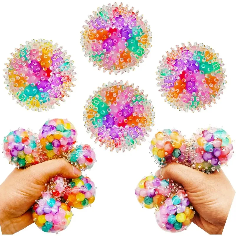 1/3 Pcs Squishy Stress Balls Fidget Toys for Kids Adults Colorful Water Bead Grape Balls Stress Relief Squeeze Balls Gifts