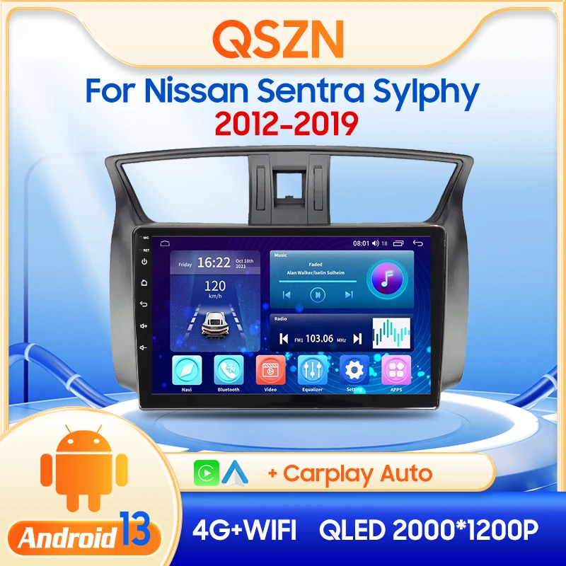 

QSZN For Nissan Sentra Sylphy 12-19 Multimedia car Video Player 2din Android 13.0 Car Radio GPS Navigation 4G Carplay Head unit