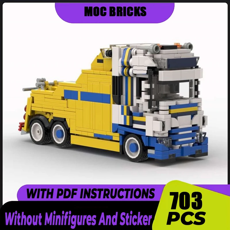 

Moc Building Block Rescue Truck Model Technology Brick DIY Assembly Urban Rescue Series Toy For Holiday Gift