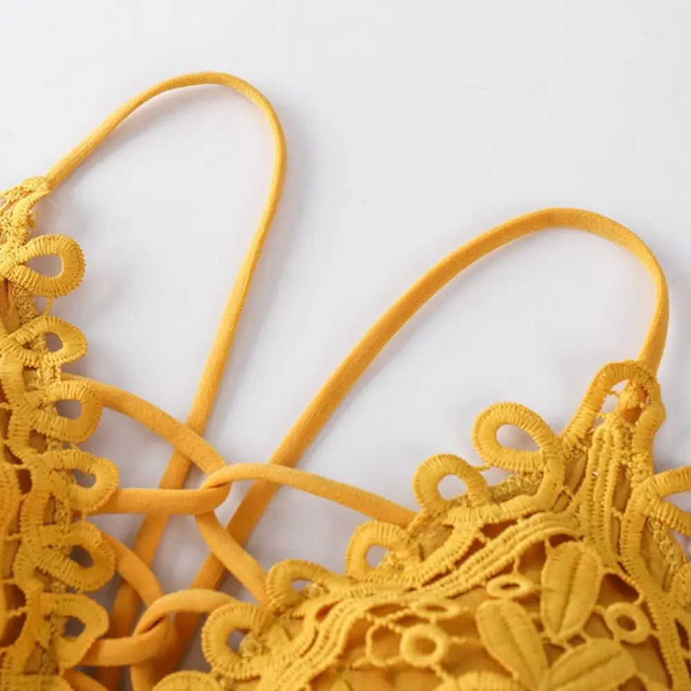 Süße Weste im böhmischen Stil, aushöhlen, Strandmode, tiefer V-BH, bauchfreies Top, Dessous, Spitze, kabelloser BH, Urlaub