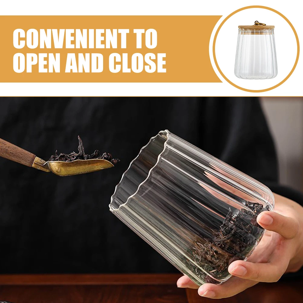 

Bamboo Lid Glass Jar Airtight Storage Container for Dried Foods Coffee Tea Sugar Salt Pepper Spices Kitchen Food Pantry Jars