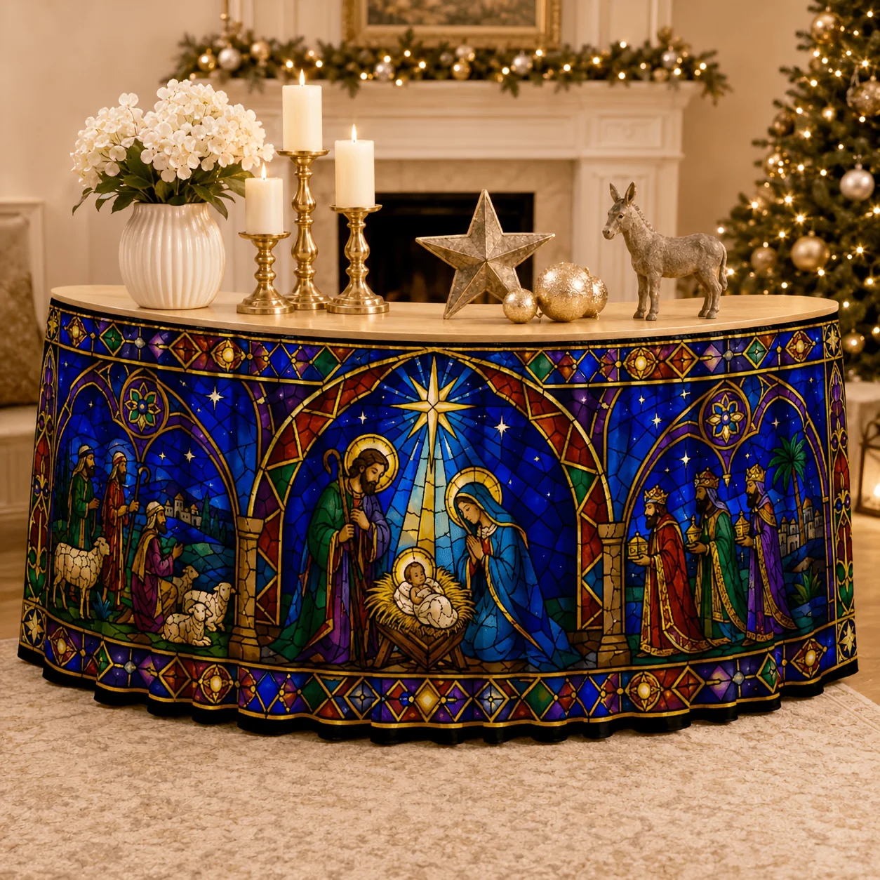 Christmas, church, banquet, festival, church hall, buffet, religious booth, faith activity, reception counter