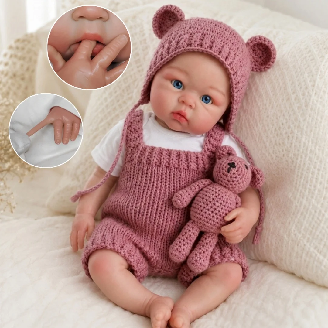 OtardDolls--Open Mouth 45cm Full Solid Silicone Reborn Doll With Paint & Unpaint Skin Washable Handmadereborn tam silicon bebek