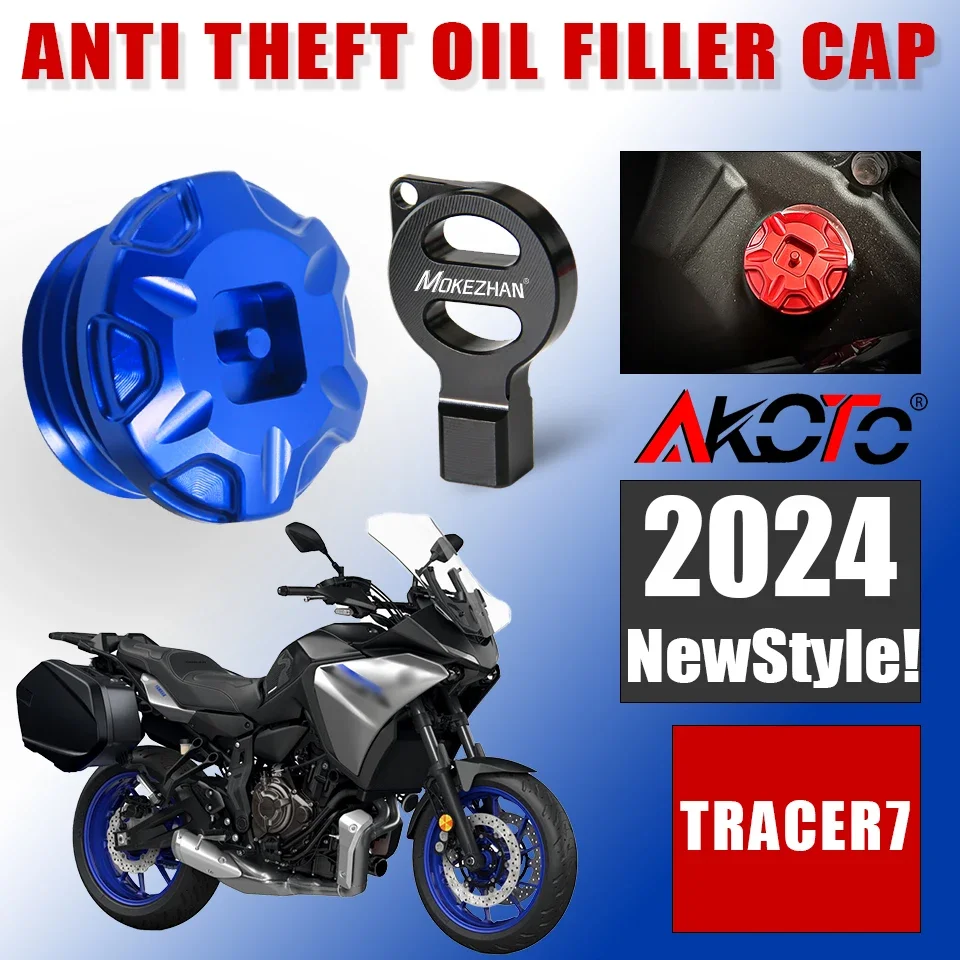 

NEW Motorcycles Anti theft Oil Filler Cap Engine Oil Plug Cover For YAMAHA TRACER 7 GT Tracer7 Tracer700 700gt 2022-2024