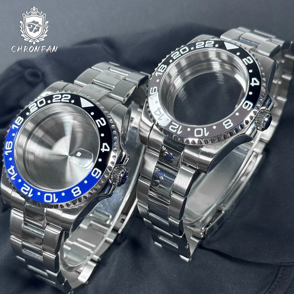 40mm for black gray Ceramic Bezel dive watch case Fit NH34 NH35 ETA2824 PT Movement Sapphire glass 20atm waterpoort