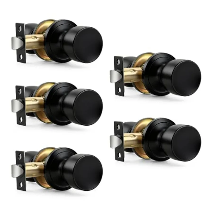 

Pack Black Door Knobs Interior, Tulip Closet Door Knob Interior Door Knobs Door Knobs for Bedroom or Bathroom Interior Doorknob