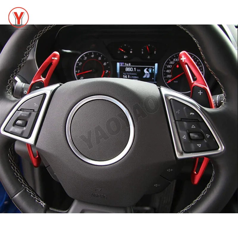 Car Steering Wheel Paddle Shifters Aluminum Shift Paddle Blade For Chevrolet Camaro 2017 2018 2019 Chevy C7 Corvette 2015-2019