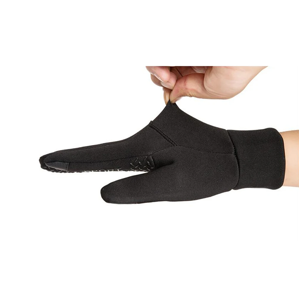 

Black Size Warm Gloves Winter Full Finger Touchscreen Windproof Protective Cycling Gloves for Men Women