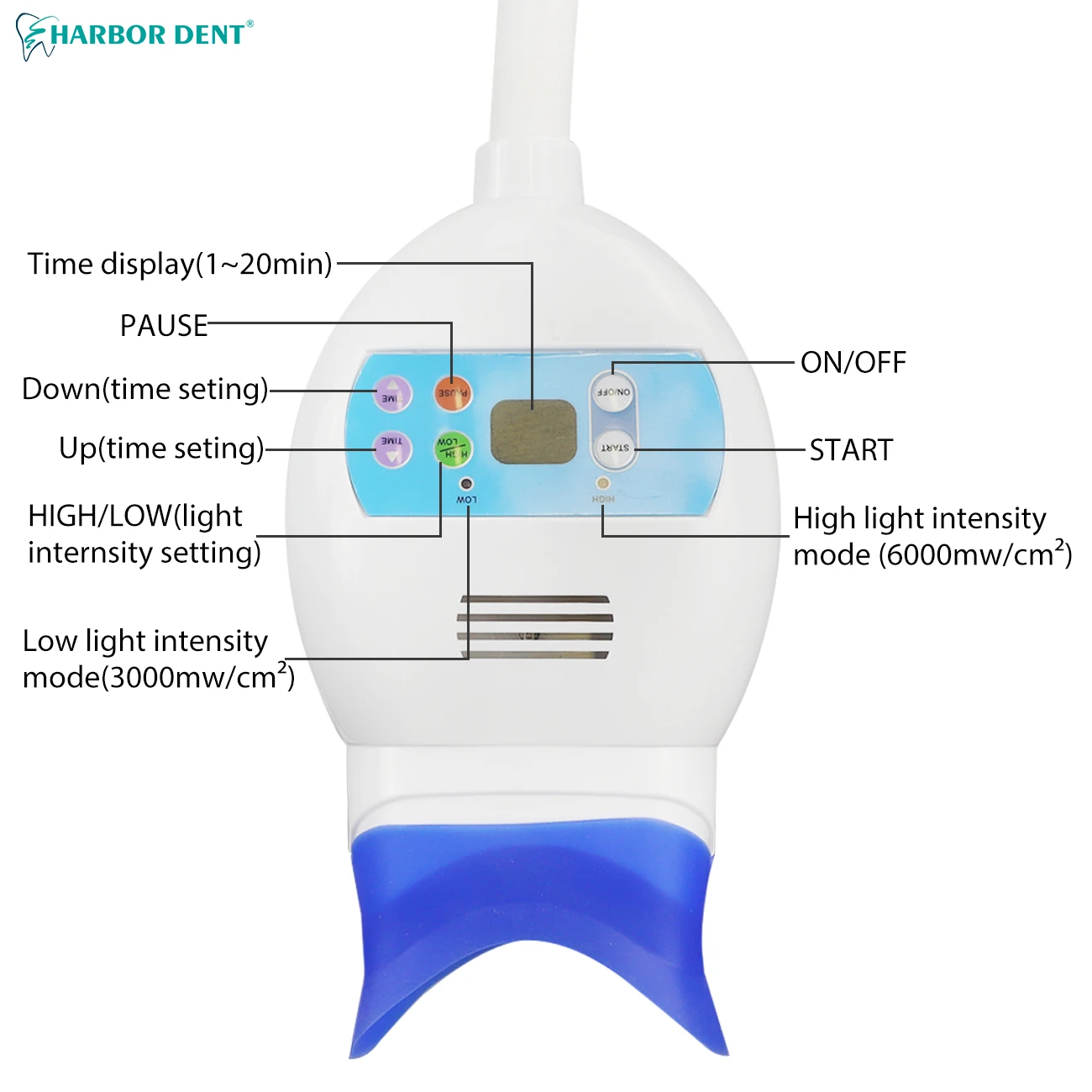 Dental Laboratory Equipment Tooth Whitening Lamp 8 LED 1 Color/3 Color Light Bulb Dentistry Cart Bleaching Accelerator
