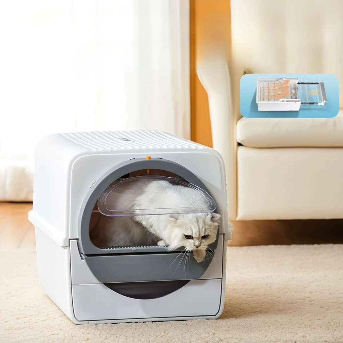 

Closed Accessories cat Litter Box Plastic Self-Cleaning cat Litter Box Automatically Castle Areneros Para Gatos Household Items