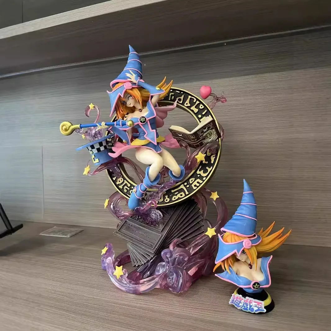 38cm Yu-Gi-Oh! : Dark Magician Girl & Kuriboh Anime Figura Modelo Estátua Coleção Decoração de mesa Ornamento Brinquedos Presentes para fã