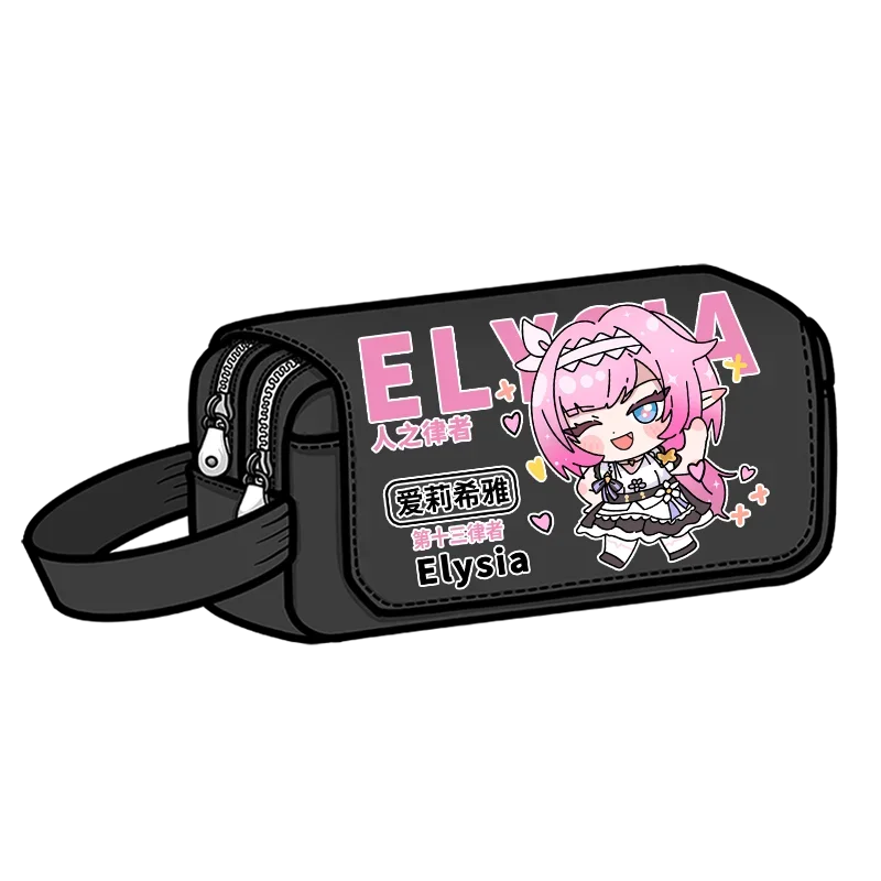 Honkai Impact 3 Game Anime Cos Bronya Theresa Elysia Kiana Simple Double-layer Large Capacity Portable Cartoon Pencil Case Gift