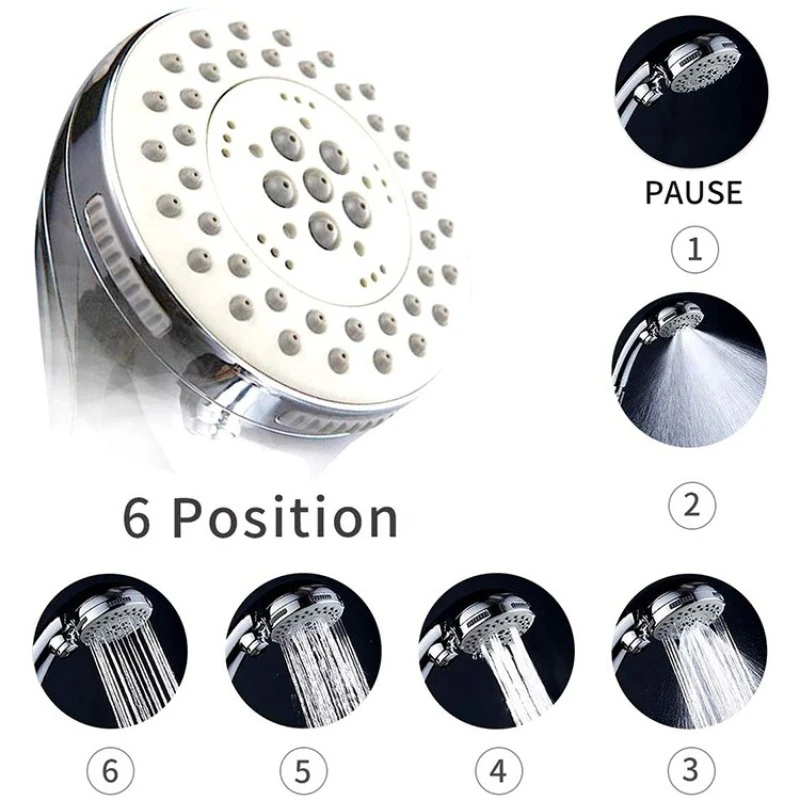 Water Stop Shower Head, Chlorine Removal Button, High‑Pressure Filter Spray Beauty Nano Water Micro‑bubble Shower Head