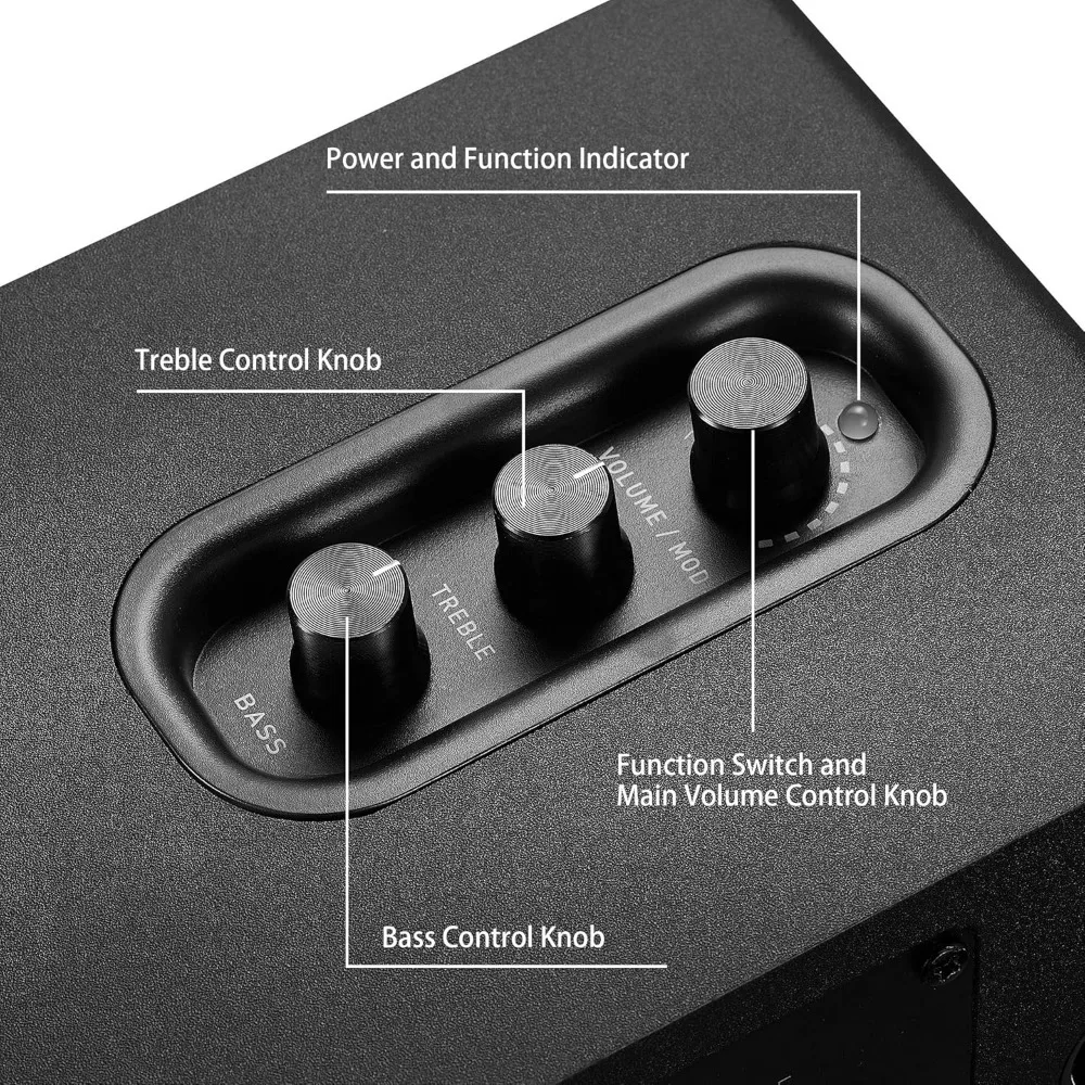 Altavoces de estantería activos Bluetooth 5.0 con controladores de fibra de carbono de 60 W, DAC de 24 bits y sonido envolvente dinámico 3D