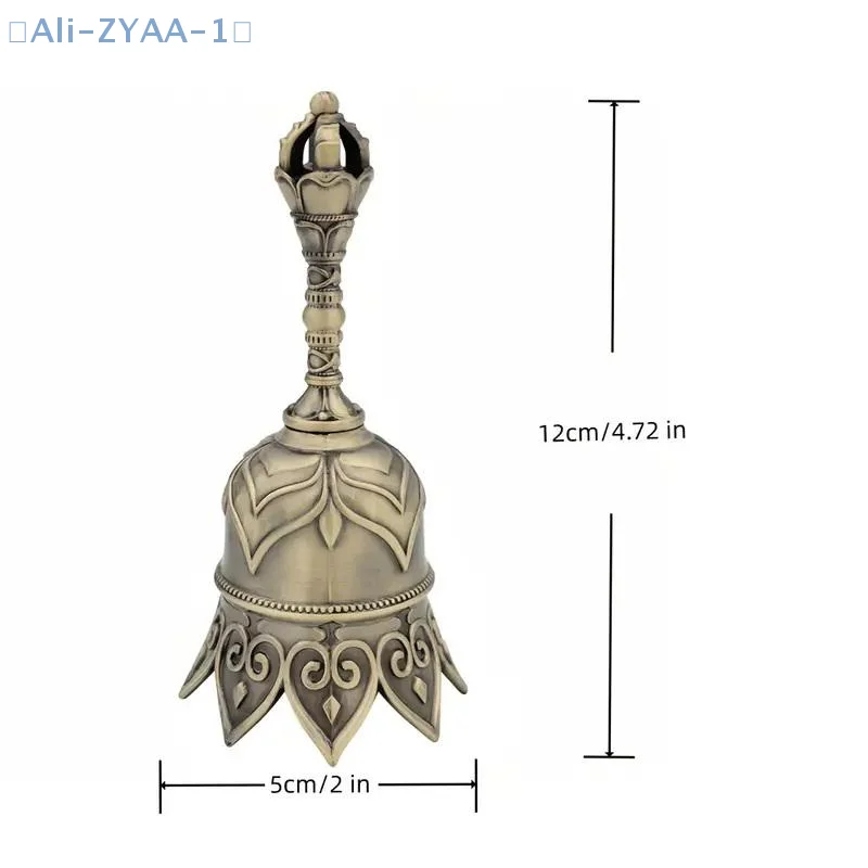 【ZYAA-1】Vintage Elegant Lotus Bell Hand-cranked Copper Bell Temple Church Bell Old Man Bell Christmas Bell Hanging