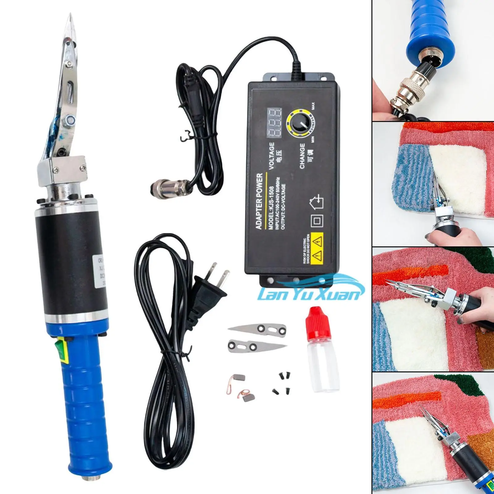 Electric Rug Carving Scissors Shears Trimming Carpet  Tool Grooving Machine