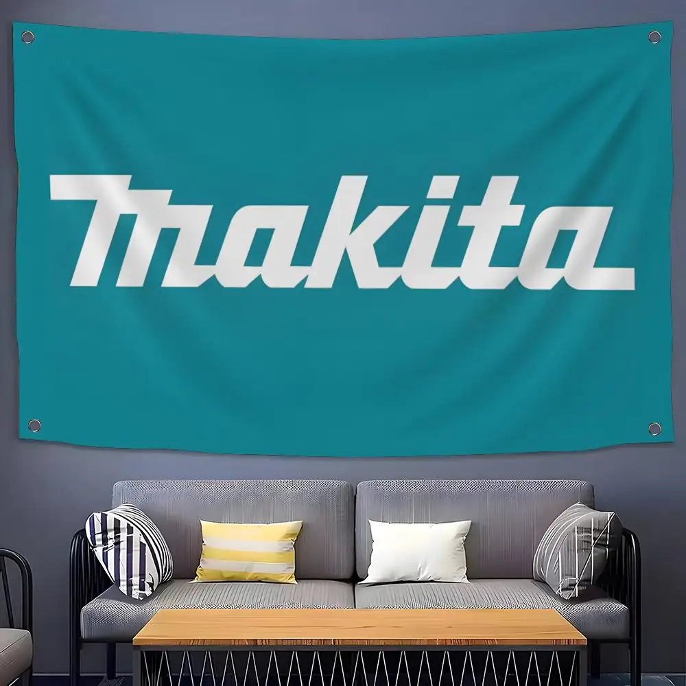 Banderas con logotipo de herramientas M-Makitas para habitación, dormitorio, hogar, exterior, para colgar en la pared, con estampado de conciertos, decoración de fondo