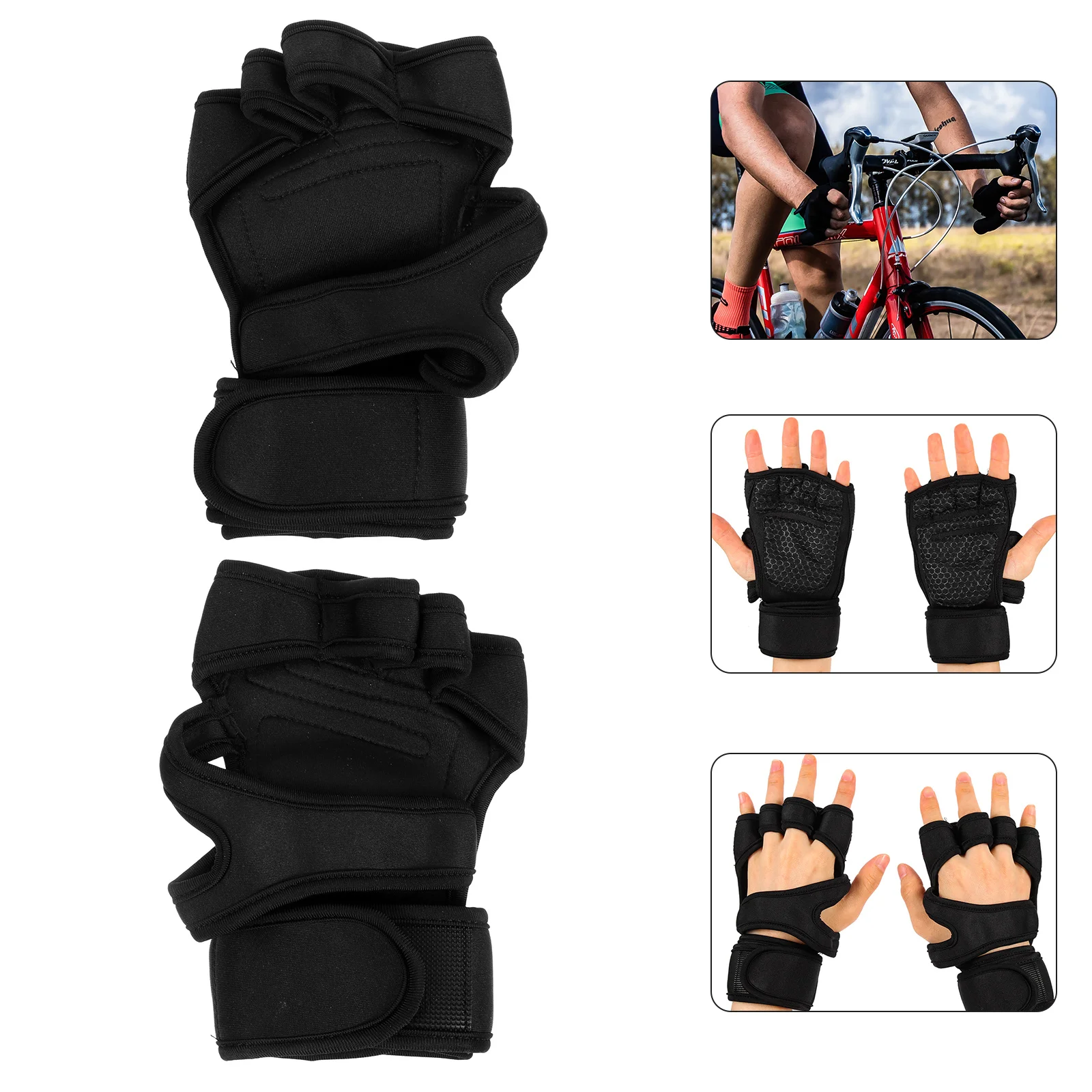 

1 Pair Wear-Resistant Palm Protectors Training Gloves Full Finger Design Non-Slip Durable Breathable Sports Gloves For