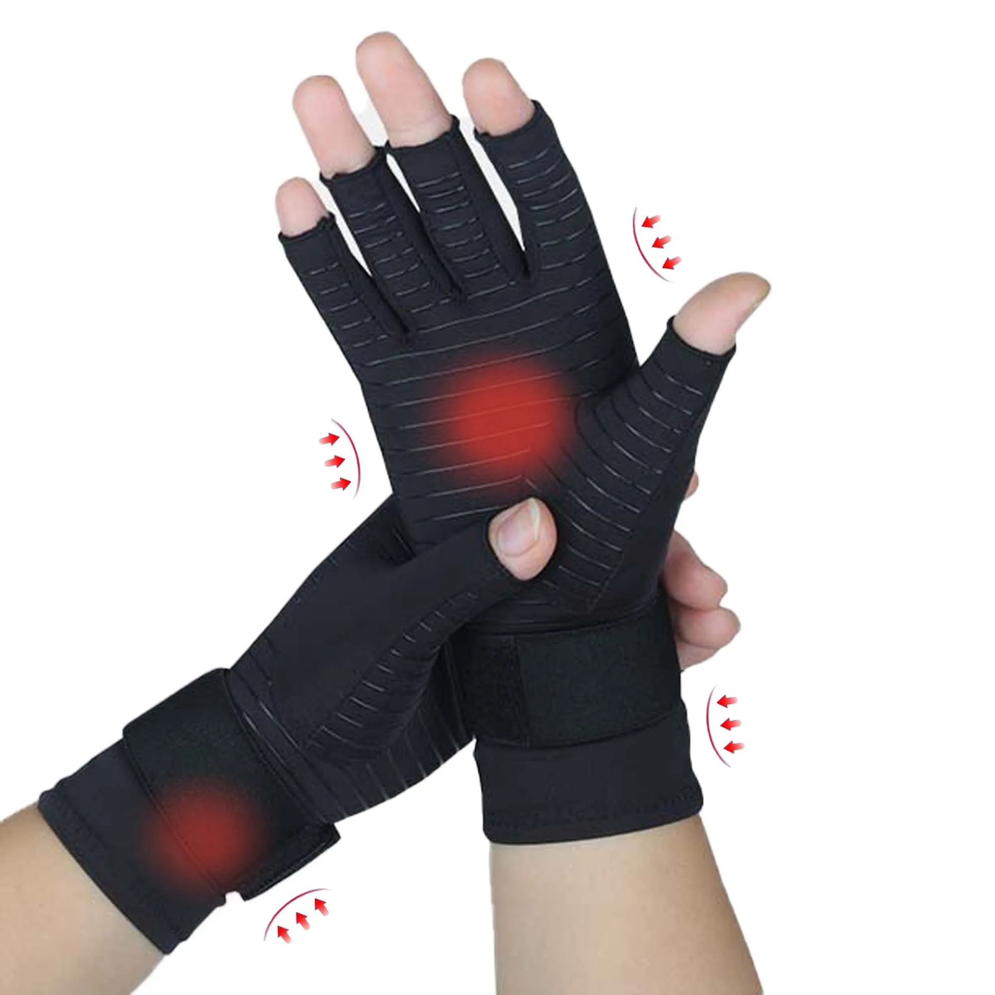 

Arthritis Fingerless Gloves for Hand Pain,Carpal Tunnel,Rheumatoid,Tendonitis,and Relieve Muscle Pain Compression Copper Gloves