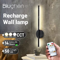 Rechargeable LED Wall Light 50CM Modern Wall Sconce Light with Remote Control Wireless Inside Wall Lamp Battery Powered