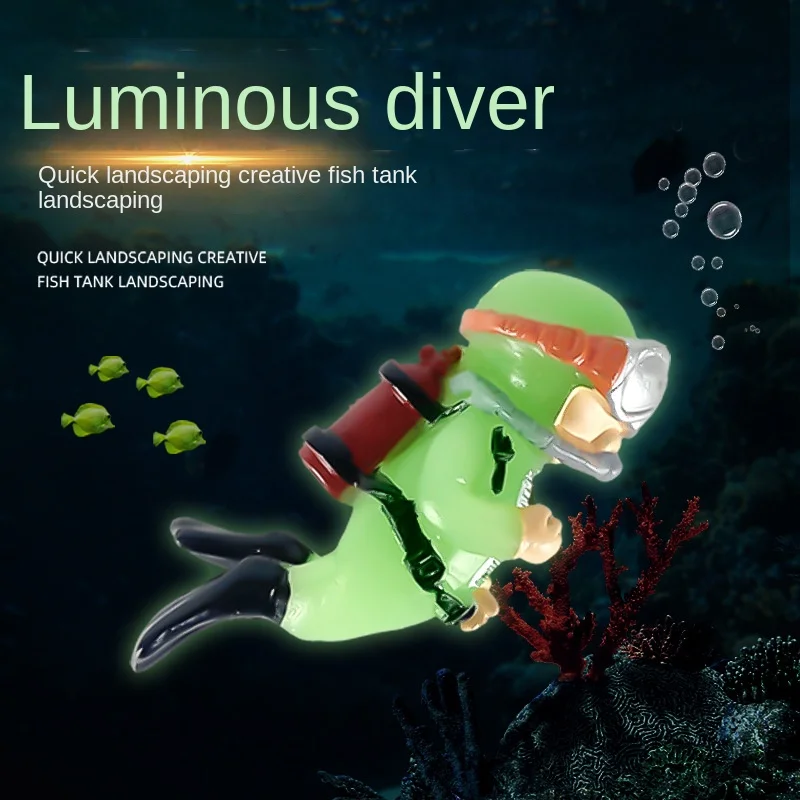 Luminous Diver Green Fat Man Fluorescent Color Floating Ball Ornaments Aquarium Decoration Fish Tank Aquarium Landscaping