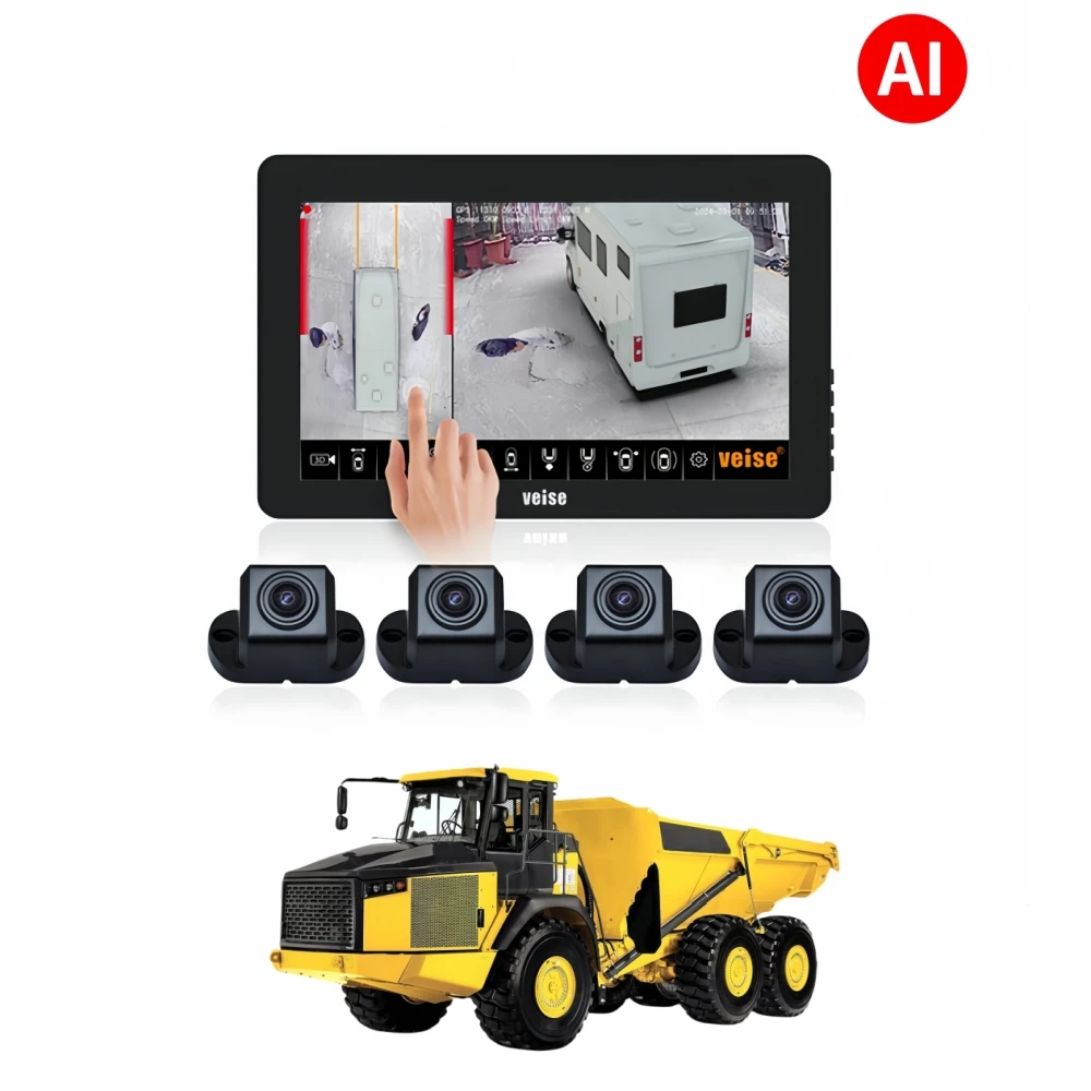 Smart 3D Bird's View Truck Reverse Camera With GPS Tracking For Heavy-duty Truck Articulated Dump Truck Van Fleet Security