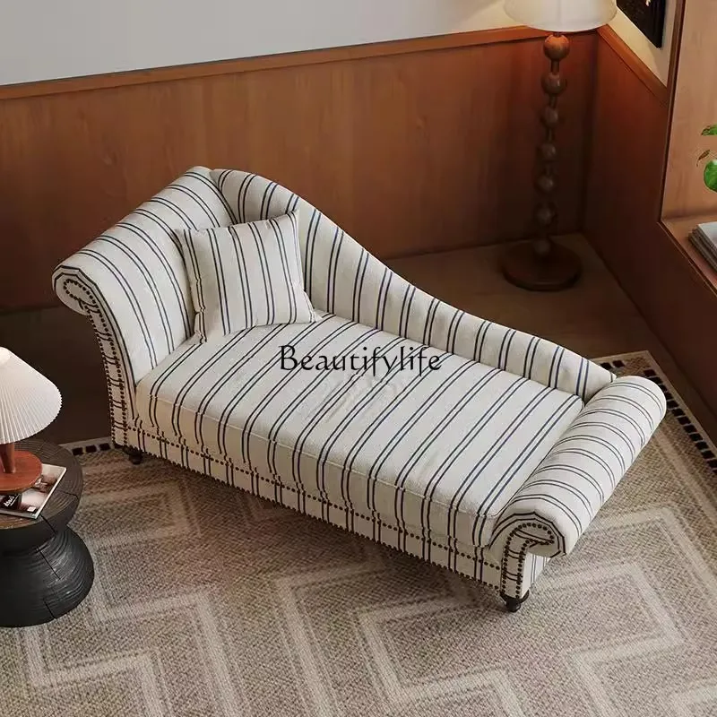 

2 American retro hotel living room bedroom bedside lazy sofa recliner beauty couch