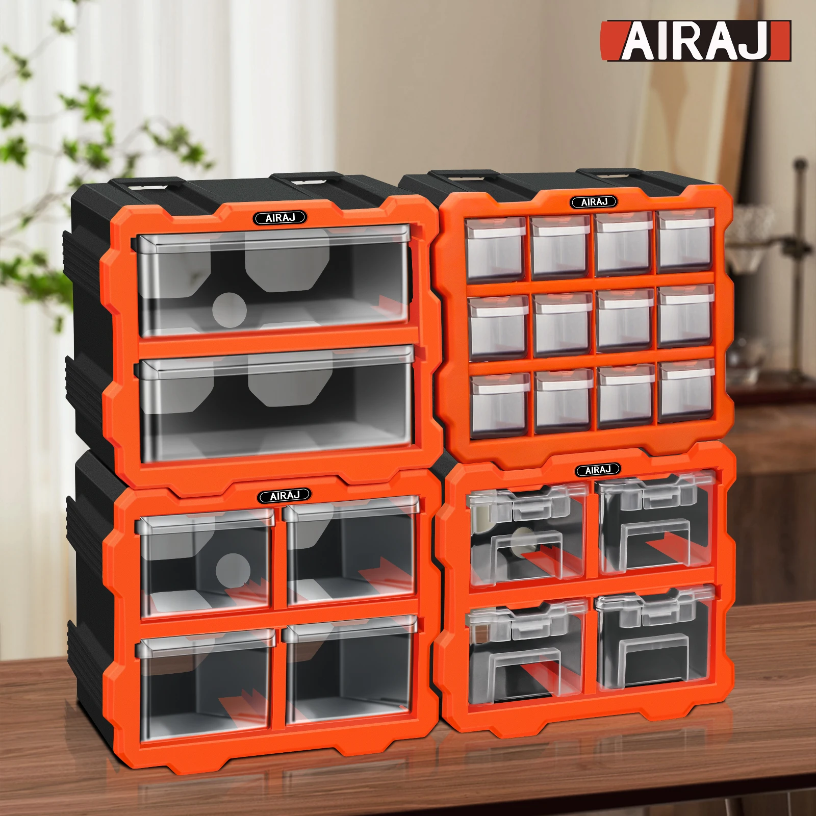 AIRAJ 2/4/12 Multi-grid Drawer Parts Box Wall-mounted Screw Classification Component Box Electronic Components Storage Toolbox