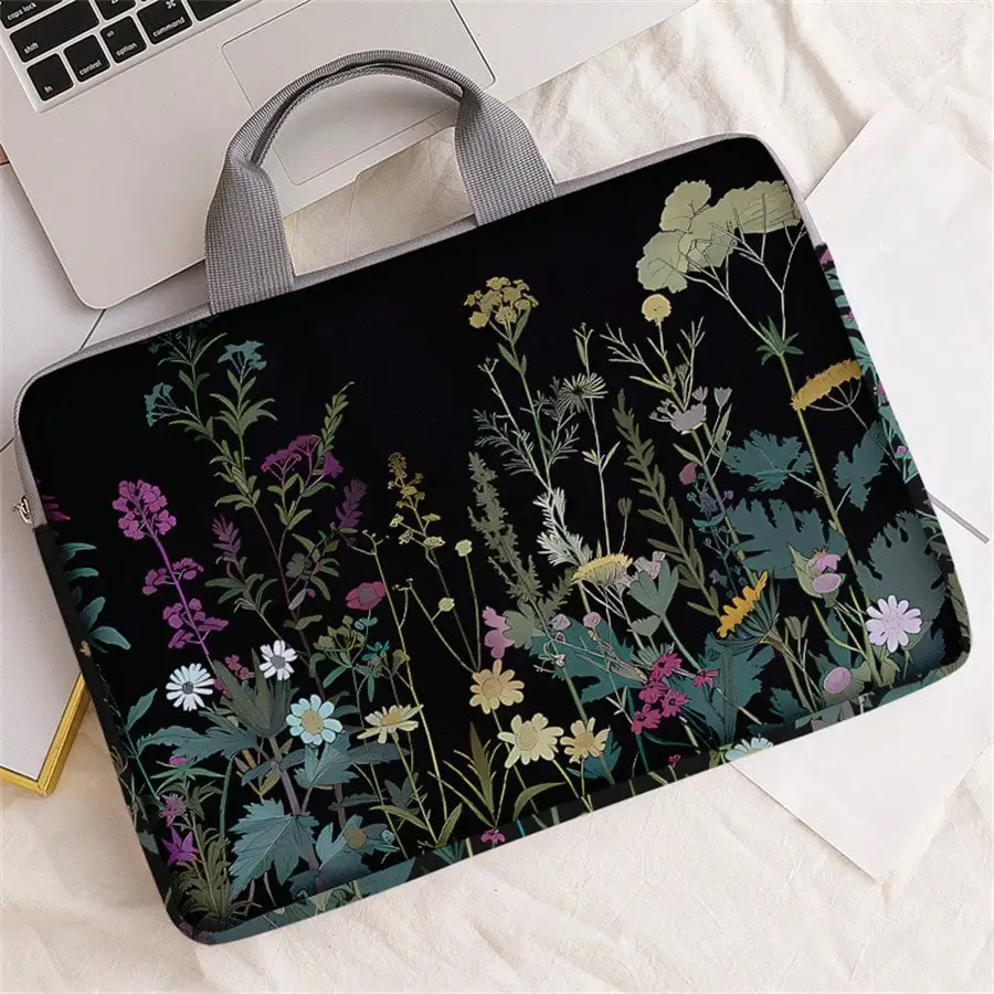 

Plant Pattern Printed Laptop Sleeve, Laptop Cloth Cover Accessory, Soft Laptop Bag, Soft Laptop Case, Notebook Cover, Tablet PC Leather Bag, Laptop Zipper Laptop Sleeve, Best Choice For School, Business And Office Gifts, Portable Digital Storage Bag, Back
