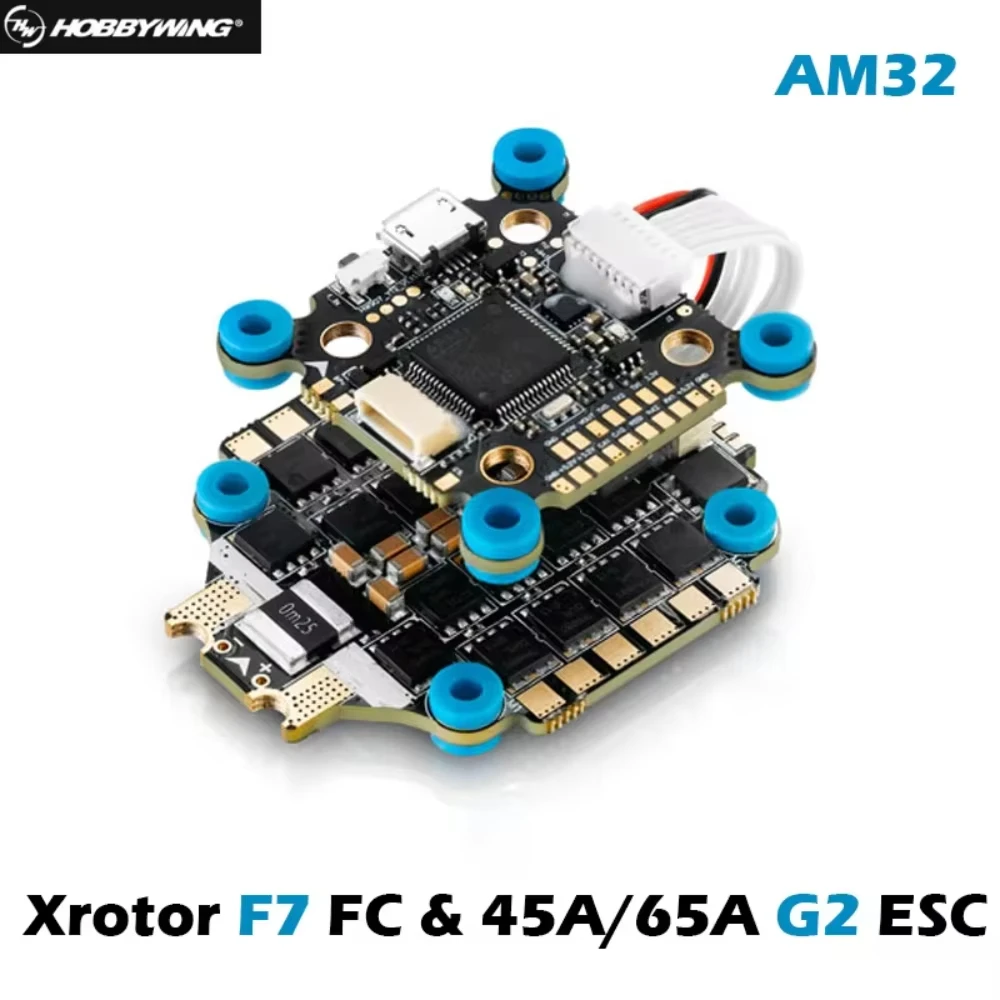 

Комплект Hobbywing Xrotor AM32 45A или 65A 4in1 G2 ESC 3-6S и F7 Convertible Flight Controller для RC FPV гоночных дронов